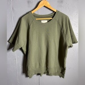 Pistola Olive Green Short Sleeve Crewneck Sweatshirt.  Size Large.